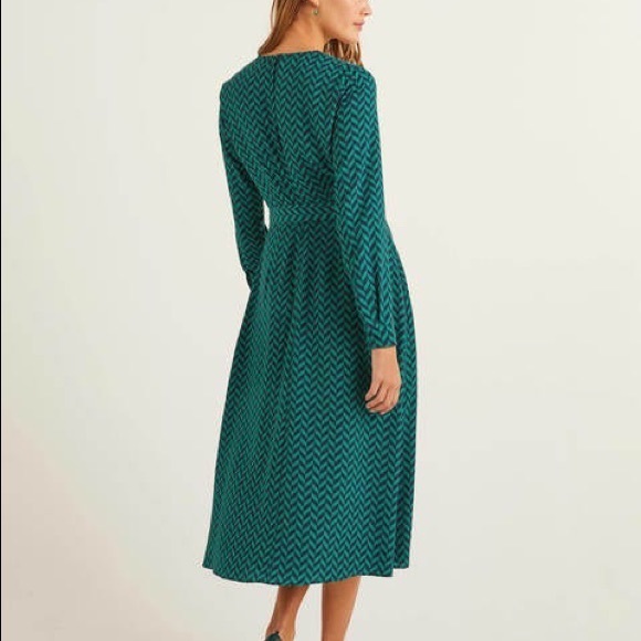 NWT Lydia Dress - Chevron, forest green - Picture 2 of 5